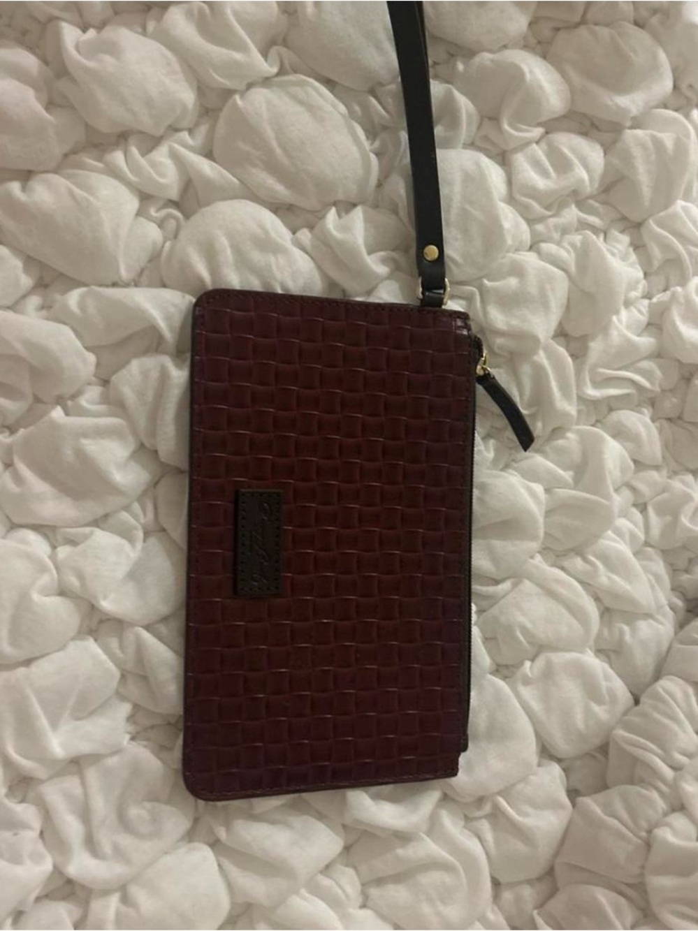 Women's Croc-Embossed Wristlet Clutch - Burgundy
